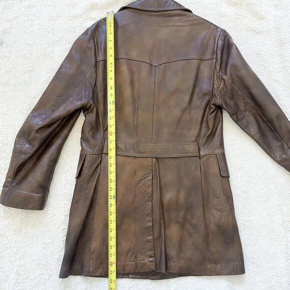 Brown Leather Coat - Picture 8 of 13